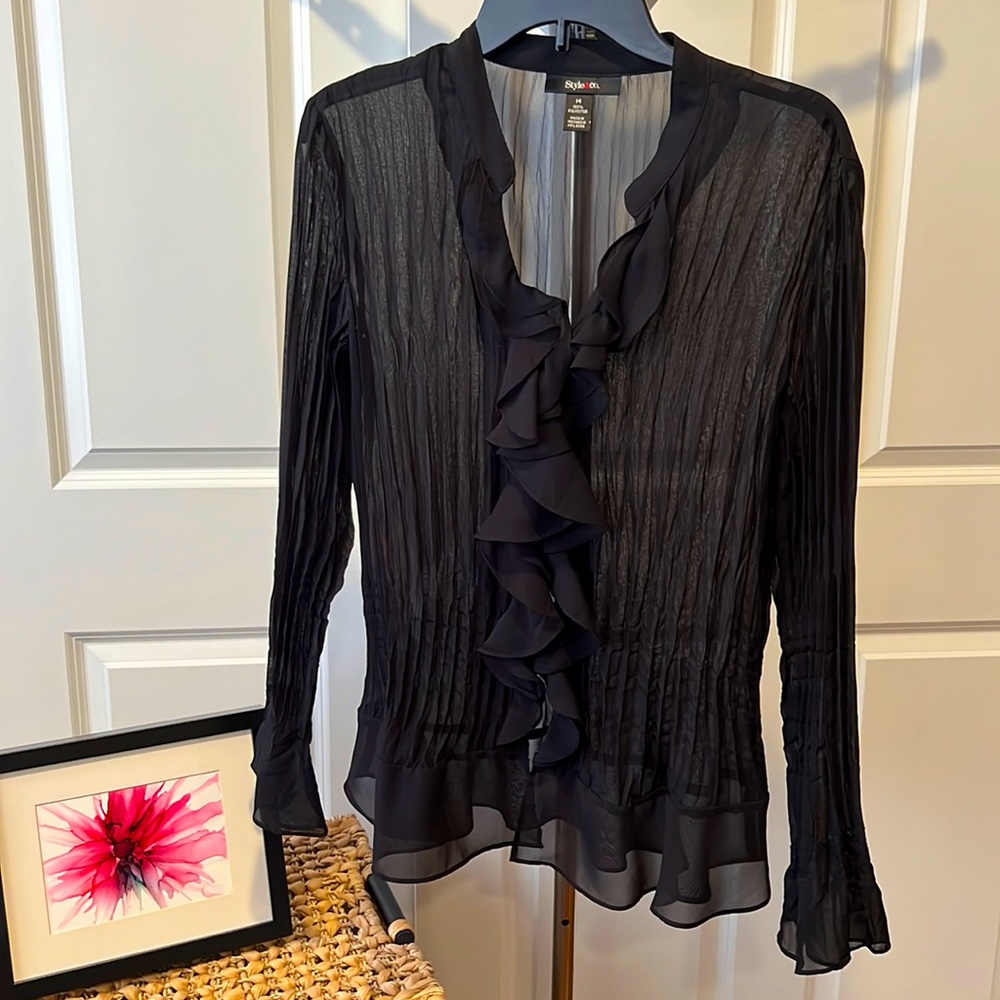 Style & Co - Sheer black women’s blouse